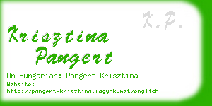 krisztina pangert business card